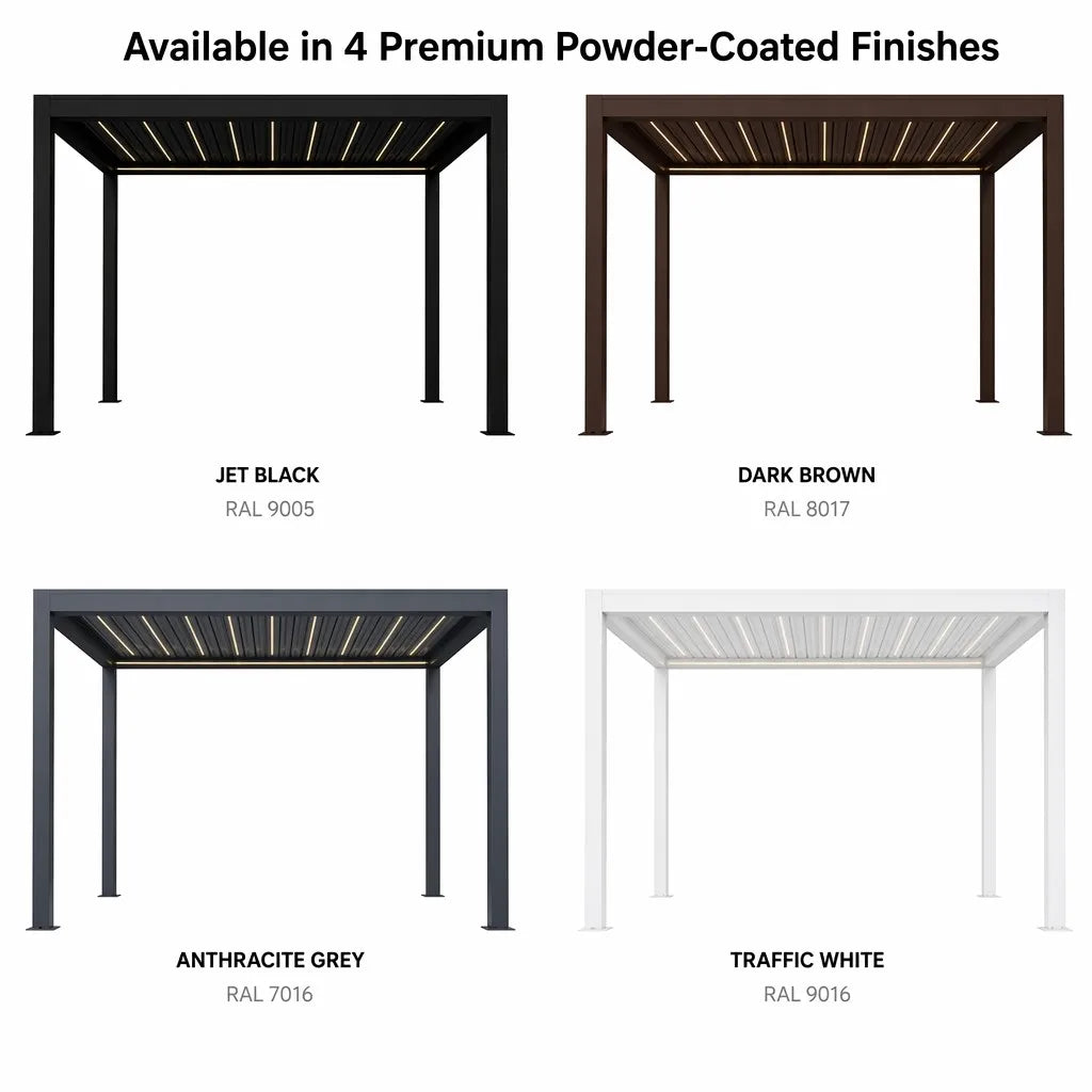 FANCO Breeze 4 color options - Jet Black, Dark Brown, Anthracite Grey, Traffic White