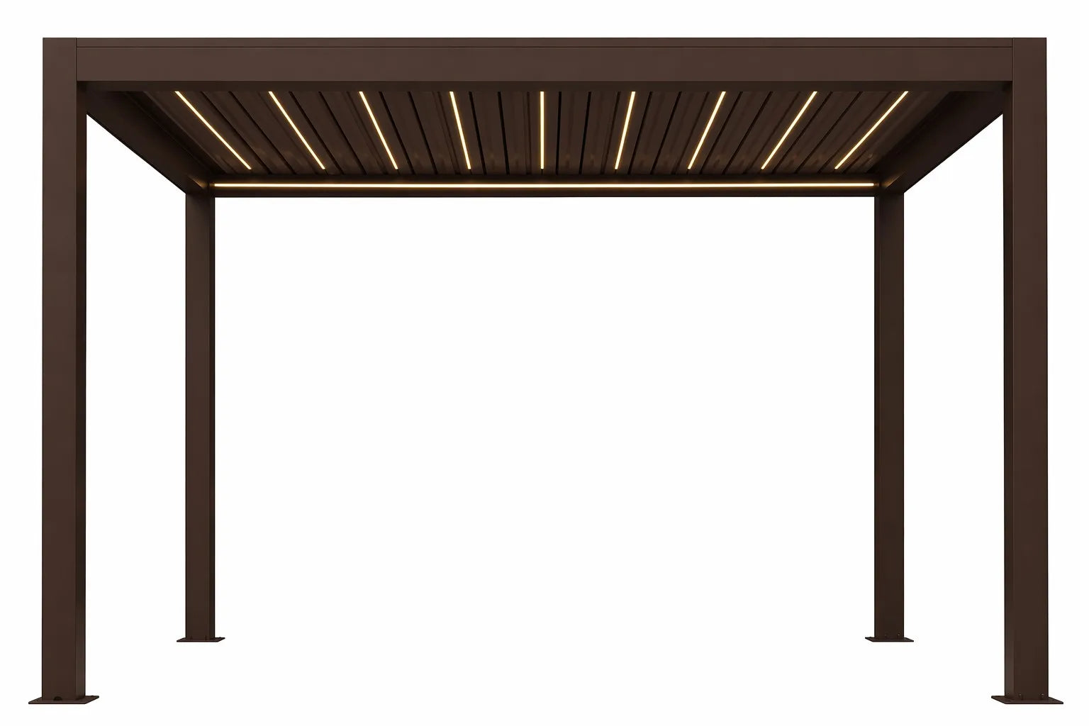 FANCO Apex Louvered Pergola in Dark Brown