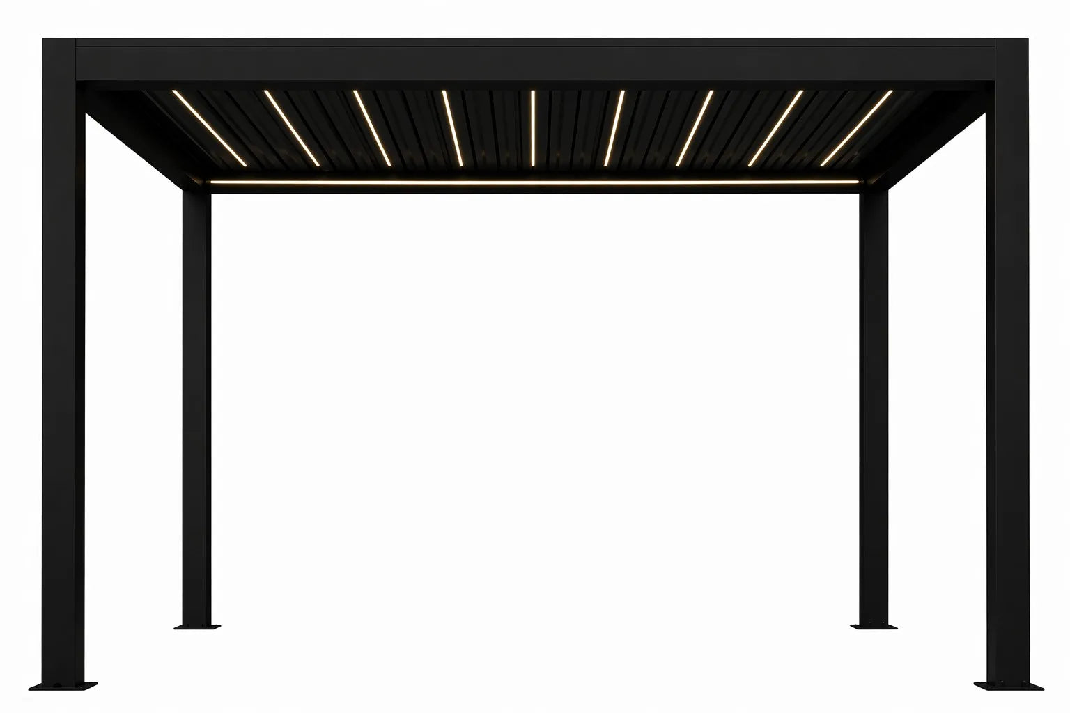 FANCO Summit Louvered Pergola in Jet Black