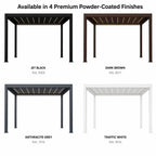 FANCO Breeze 4 color options - Jet Black, Dark Brown, Anthracite Grey, Traffic White