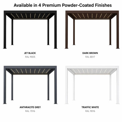 FANCO Breeze 4 color options - Jet Black, Dark Brown, Anthracite Grey, Traffic White