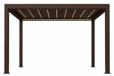 FANCO Breeze Louvered Pergola in Dark Brown