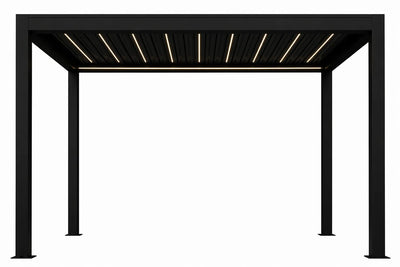 FANCO Horizon Louvered Pergola in Jet Black