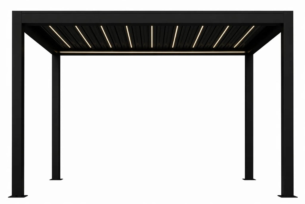 FANCO Apex Louvered Pergola in Jet Black