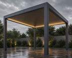 FANCO Apex louvered roof closed showing rain protection with integrated drainage